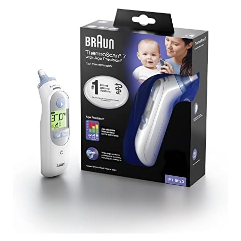 Braun ThermoScan 7 Ohrthermometer (Age Precision, farbcodierte Temperaturanzeige, Fieber, sicher, hygienisch, klinisch genau, schonende) IRT6520 Cover
