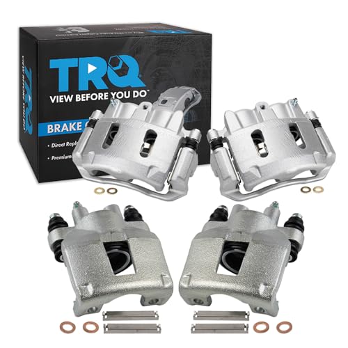 Image of TRQ Front and Rear Brake Caliper Set Zinc Coated Brackets Compatible with 1995-2001 Ford Explorer 2002 Ranger 1997-2001 Mercury Mountaineer
