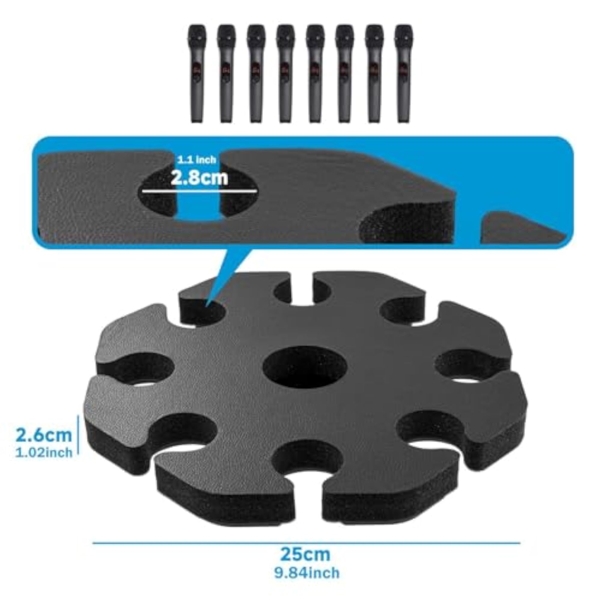 Multiple Microphone Holder for 8 Mics