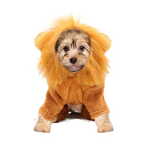 Costume de lion pour chien - Costume de lion pour animal domestique - Costume de déguisement pour fête d'Halloween, lion, XS Cover