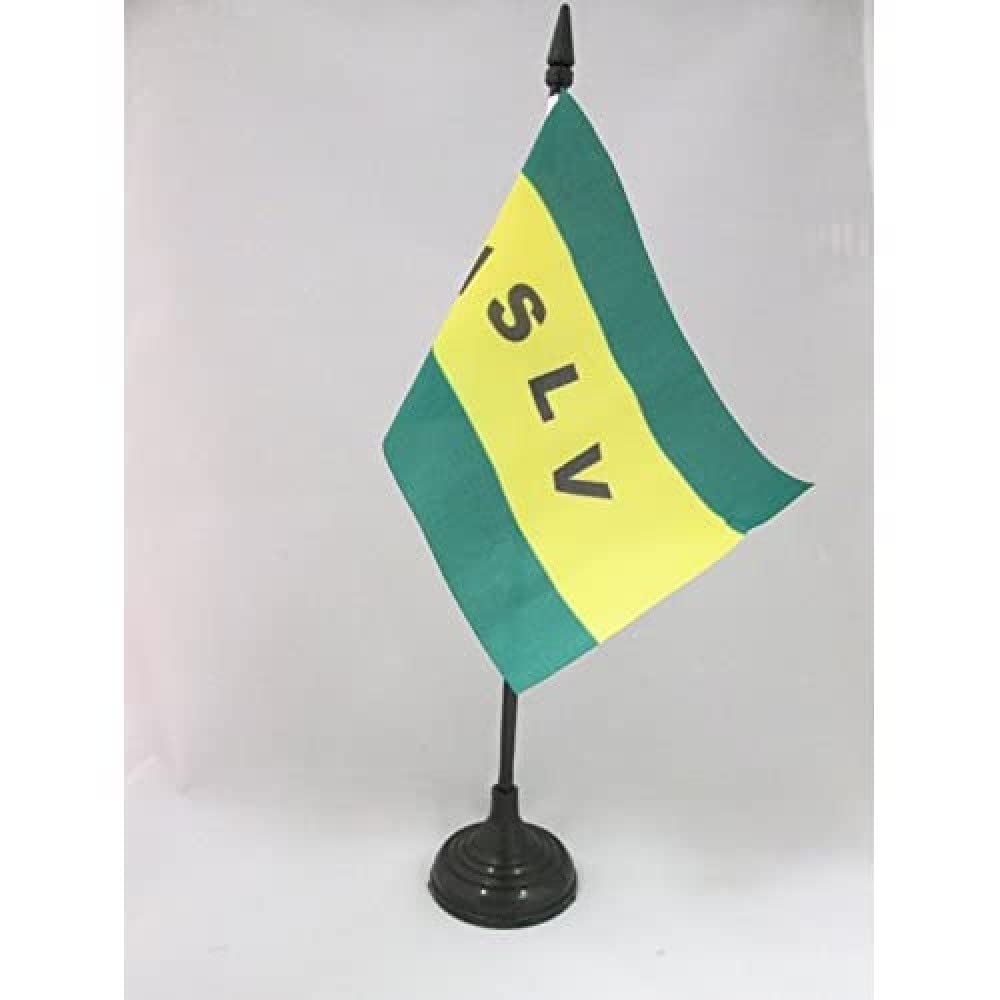 AZ FLAG - Society Islands Table Flag 4'' x 6'' - ISLV Office Mini Banner 100% Polyester 15 x 10 cm - Mini Desk Flag with 10'' Pole and Black Plastic Base — image 1