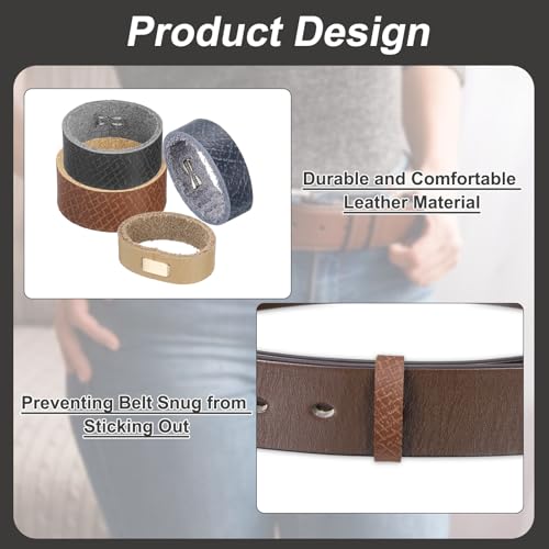 uxcell Leather Belt Loop Keeper, Belt Strap Ring, Belt Band Replacement Strap Holder Belt Accessories for Ratchet Belts3