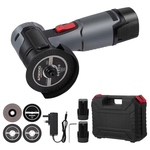 Image of Cordless Angle Grinder 20V 125mm Angle Grinder Brushless Variable Speed Angle Grinder 7000RPM 2×2000mAh Cordless Angle Grinder for Cutting/Grinding/Polishing