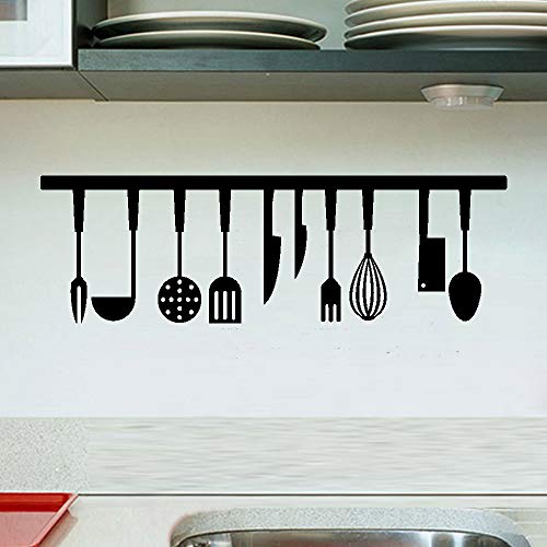 Kitchen Tools And The Kitchen Is The Heart Of The Home Lovely Quote Vinyl Wall Decals, Removable Knife Fork Spoon Art Diy Quotes Stickers For Kitchen Livingroom Dining Room Home Decoration, Set Of 2 #TOP1
