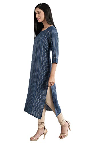 Image of Aurelia Women's Rayon Geometric Straight Kurta