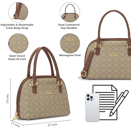 Image of Lavie Women's Fella 3C Dome Satchel Handbag for Women | Satchel Bag for Work | Ladies purse | Stylish Shoulder Bag | Gift For Women