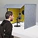 Portable Soundproof Booth Desktop Vocal Recording Booth Square Sound Proof Box Cover Vocal Absorbing Shield Music Recording Equipment to Filter Vocal for Microphone Studio Sound Recording, Gray&Yellow