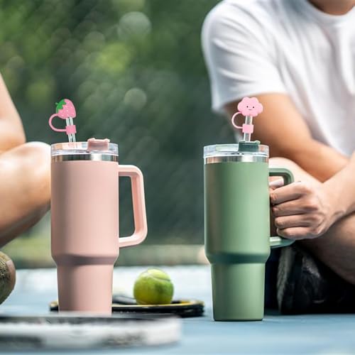 Image of 7Pc Straw Cover for Stanley Cup, Silicone Straw Topper for Stanley Cup 30&40oz with Tumblers, 10mm 0.4in Lid Accessories (Reusable)