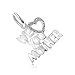 Produktbild ORDO Diamonds® Liebesbejahung, Mama, Silber 925, sandiges Herz, Damen Silber 925 Anhänger, Geschnitzte Inschrift, Herz, gepunzt, 1.1g