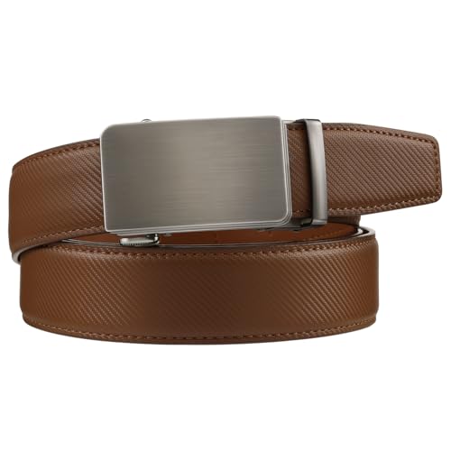 Image of Zitahli Belt Men,Leather Ratchet Belt for Men Dress Casual Every Day with Adjustable Buckle,Trim to Fit For Gift