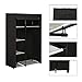 JEROAL Portable Wardrobe Closet Clothes Storage Organizer with Multi-tier Shelves and Dustproof Non-Woven Fabric Cover, 41.73x17.72x65.35 in(WxDxH) (Black)