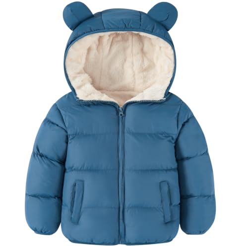 Image of BFUSTYLE Baby Toddler Coats Boys Girls Bear Ear Hooded Puffer Jackets 6M-5T