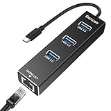 USB-C Hub Ethernet Adapter,USB Type C to USB 3.0 Ports Network converter,10/100/1000M,Compatible Thunderbolt 3 MacBook Pro 2018/2017/2016,USB Flash Drive and OtherDevices.