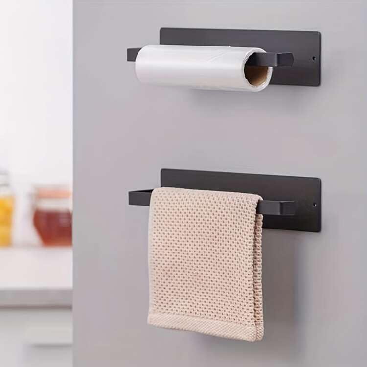 BARHARY Toilet Paper Holder, Self Adhesive Tissue Holder Stainless Steel Rustproof Paper Roll Holder, No Drilling, Toilet Paper Rack Suitable for Office, Bathroom (Matte Black). 1