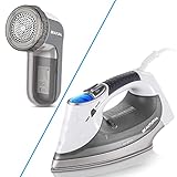 Bundle of BEAUTURAL Fabric Shaver and 1800W Steam Iron for Clothes Caring