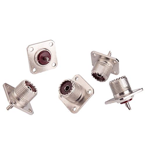 Conector UHF hembra SO-239 para panel soldar chasis RF coaxial soluciona cortes de señal 5