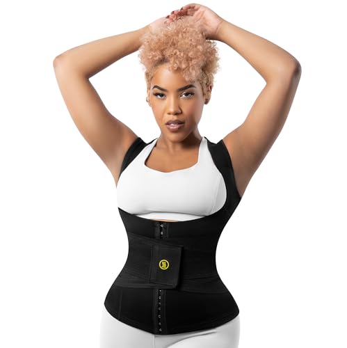 HOT SHAPERS Hourglass Body Sculpting Kit - Cami Hot Waist Cincher & Waist Trainer with Sweat Fabric for Body Contouring