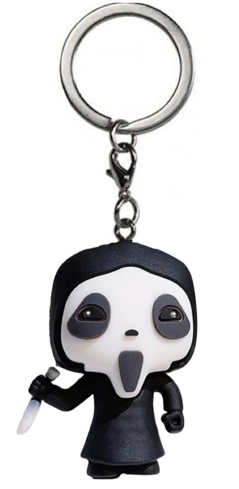 EZB Scream Character Keyring | Horror Movie Gift idea for Men Women Boys & Girls | Ghostface Keychain