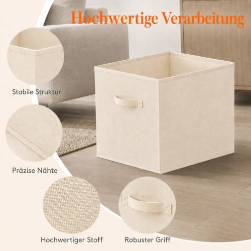 Lifewit Aufbewahrungsbox, 8 Stück, Khaki, 26,5 x 26,5 x 28 cm, 20 L – Ansicht 4