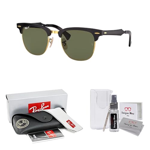 Ray-Ban RB3507 CLUBMASTER ALUMINUM Square Sunglasses For Men For Women +BUNDLE with ACCESSORY EYEWEAR KIT2