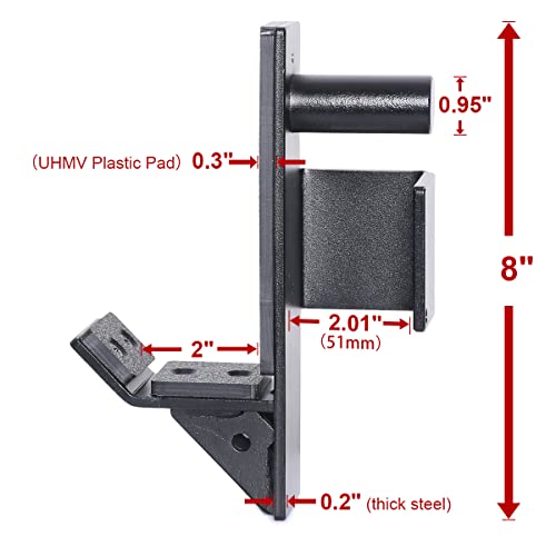 Syl Fitness J-Hooks For 2"X2" Squat/Power Rack, Heavy Duty J-Cups Barbell Holder With Uhmv Pads #TOP1
