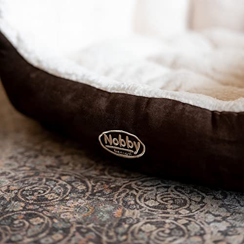 Nobby 71188 Komfortbett für Hunde Taika, 55 x 50 x 21 cm, braun/wollweiß