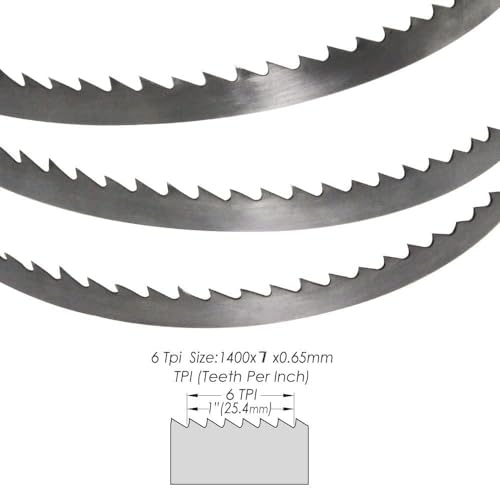 4 Stück Sägeband passend für 8 Bandsägen 1400 x 8 x 0,5 mm, 6 Zähne/25 mm