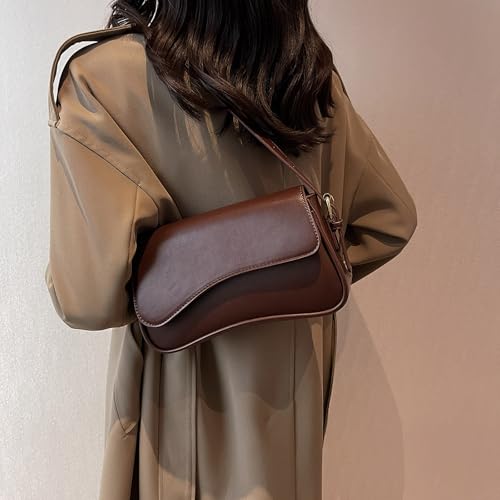Image of Shoulder Bag for women Y2K Crossbody Vegan Leather Purse Straps Retro Clutch Hobo Hadbags with 2 Removable