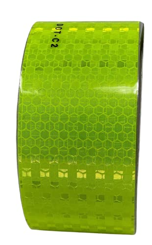 Fita reflexiva verde amarela fluorescente DOT-C2 Fita de conspiciuidade - ROLO COMERCIAL - Automóvel