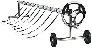 Goplus Pool Cover Reel Set, 18 Ft Aluminum Solar Cover Reel w/Hand Crank