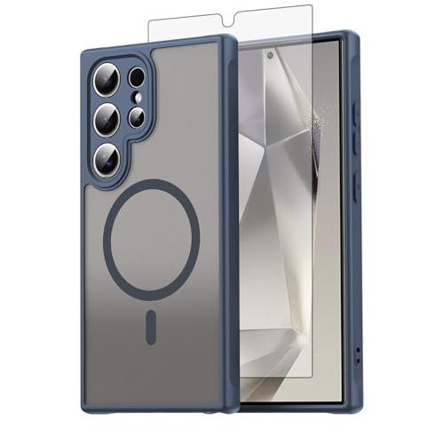 Coque Samsung S24 Ultra MagSafe Asuwish bleu mat anti-choc