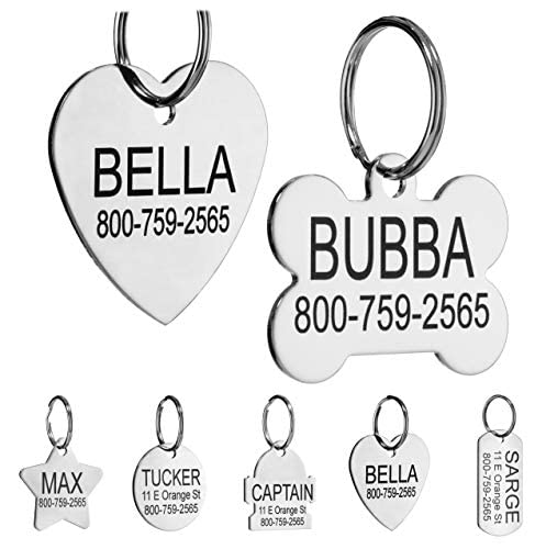 Providence Engraving Custom Engraved Stainless Steel Pet Id Tags - Personalized Front And Back Identification, For Large Or Small Cats And Dogs, Heart, Small #TOP11