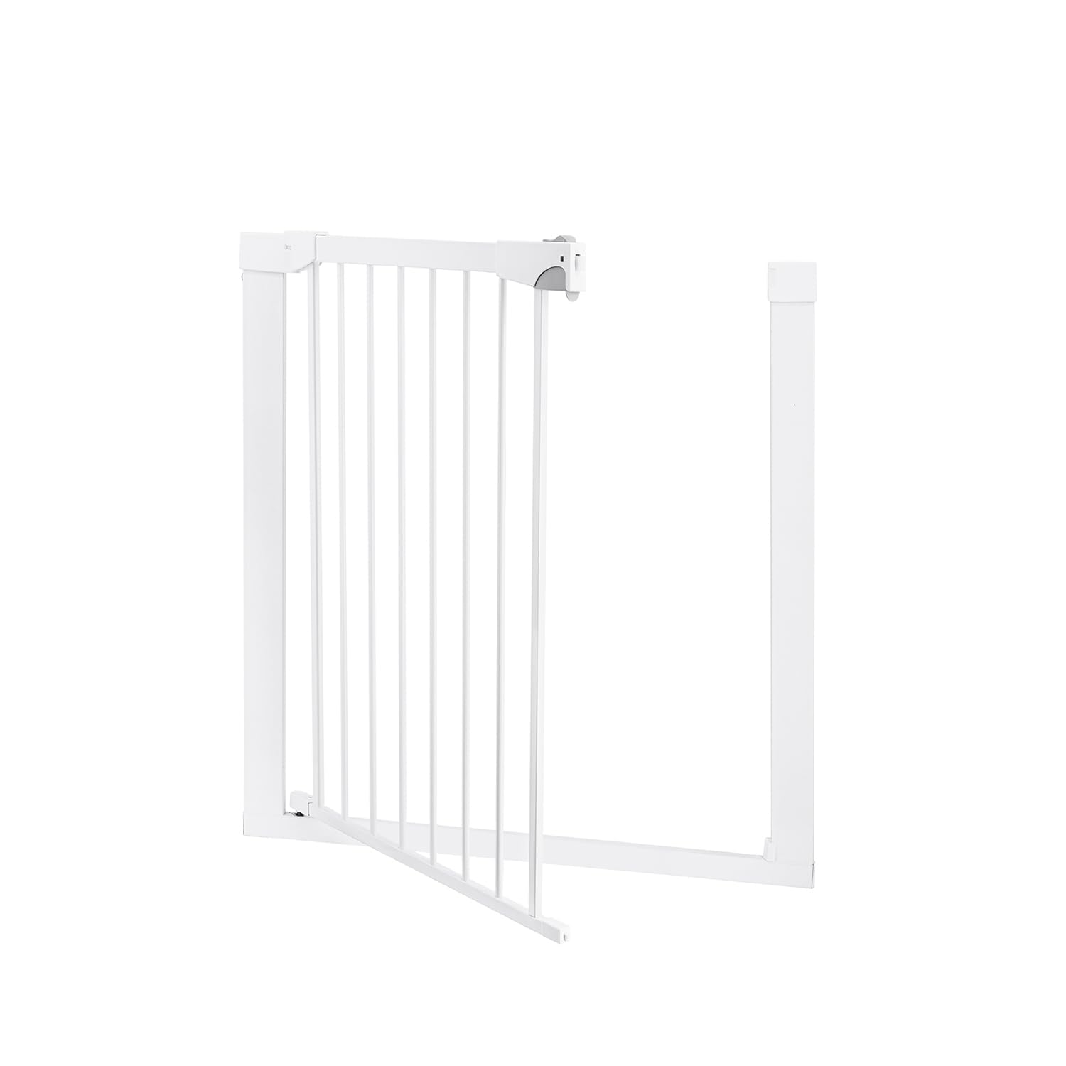 Barrera para Puerta y Escalera MoMi PAXI Plus, Extensible de 75 a 82 cm, Barrera de Seguridad para niño con 2 Extensiones de 7 y 14 cm Incluidas, a presión - Montaje sin taladrar