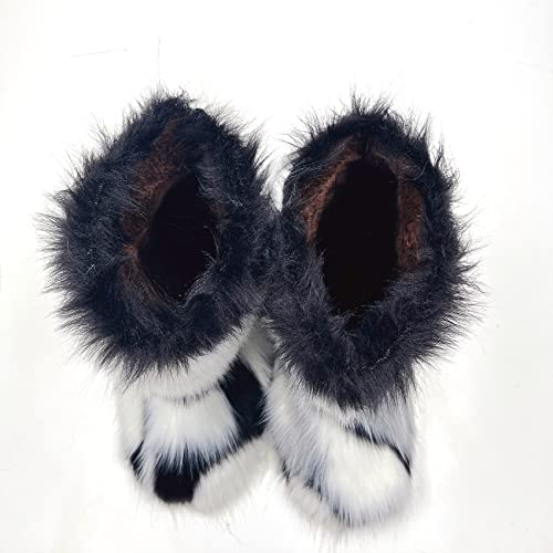 yamerbo Faux Fur Boots for Women, Fuzzy Flurry Furry Leg Warm Boots, Winter Mid-Calf Snow Shoes4