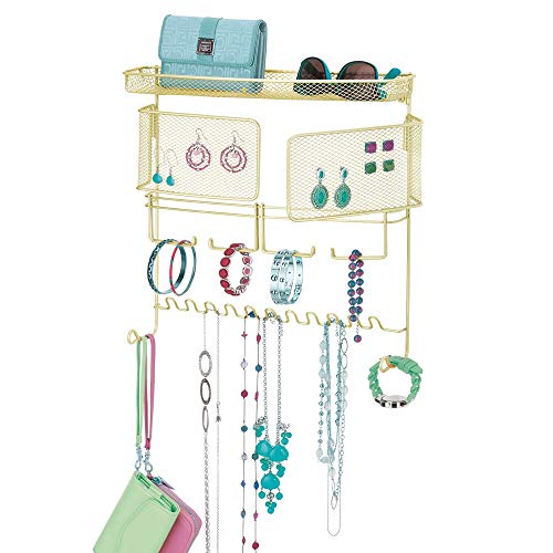 Mdesign decorative metal closet wall mount jewelry accessory orga…