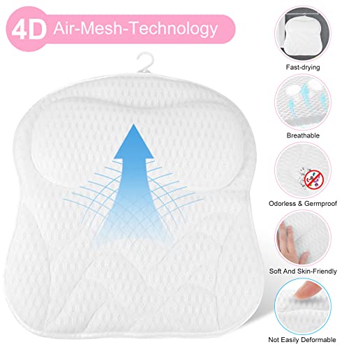 Almohada-de-Bano-Almohada-de-Bano-con-6-Ventosas-AntideslizantesPuede-soportar-la-Cabezael-Cuellola-Espaldapara-SPA-en-Casa-Banera-de-Hidromasaje