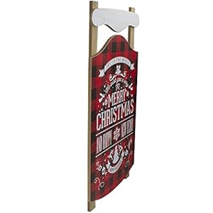   Northlight-24-Red-and-Black-Buffalo-Plaid-Merry-Christmas-Sled-Wooden-Hanging-Wall-Sign