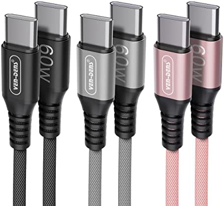 Galaxy S22 / S22 Plus / S22 Ultra Charger Cable, USB C to USB C Cable, 60W (1.5 M) USB C Charger Cable Type C PD Fast Charger Cable For Samsung Galaxy S22 5G / S22 Plus 5G / S22 Ultra 5G (BLACK)