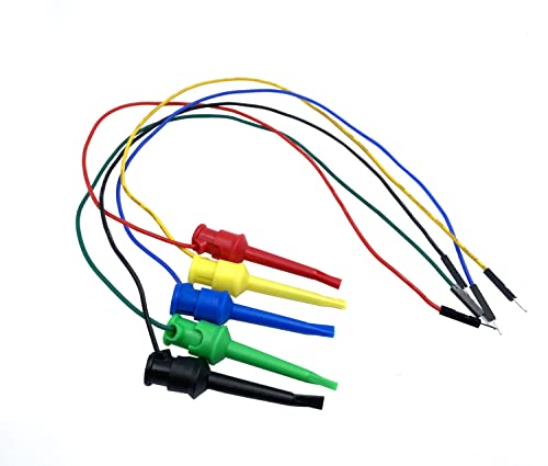 Image of 5 Pairs Test Hook Clips to Breadboard Male Female Jumper Wires,Flexible Silicone Test Leads for Electrical Testing