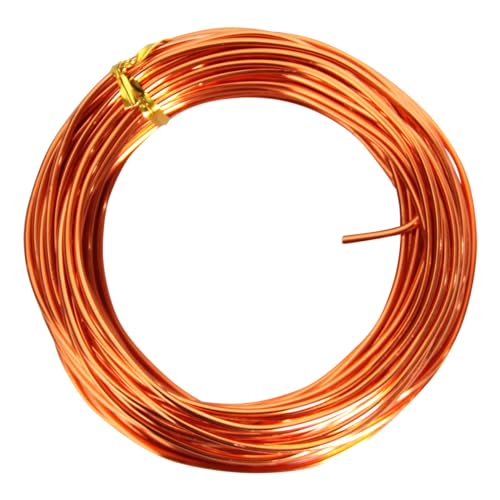 Chudeng 50 Feet Orange Aluminum Craft Wire, 12 Gauge 2mm Thickness Sculpting Wire, Armature Wire for Sculpting, Bendable Metal Craft Wire for Making Dolls Skeleton DIY Crafts