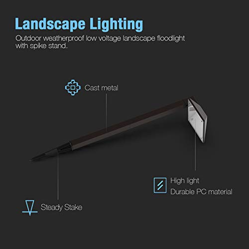 Goodsmann Low Voltage Landscape Path Lights 8Pk Kit 0.6W Led Sidewalk Landscape Lighting 22 Lumen Outdoor Electric Walkway & Pathway Lights Wired Bronze Finish 3100K Warm White With Cable Connectors #TOP7