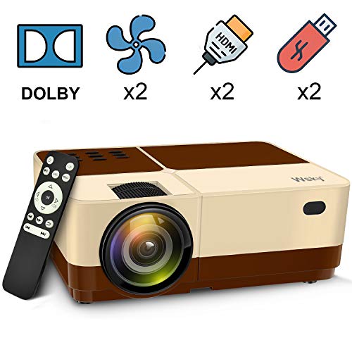 Wsky Video Portable Projector Outdoor Home Theater, LED LCD HD 1080p Supported