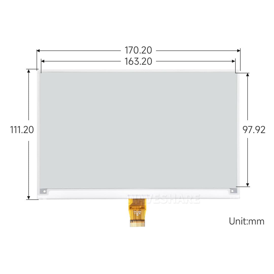 Waveshare 7.5 Inch E-Paper Display V2 800x480 3.3V E-Ink Screen SPI