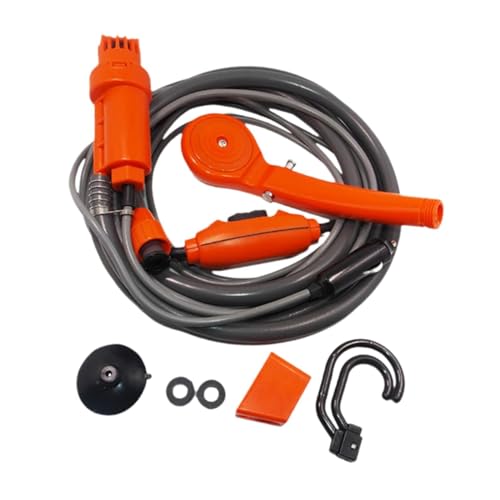 Amagogo Kit de Ducha Eléctrica para Vehículo de 12V, Ducha Móvil para Excursiones al Aire Libre, Naranja