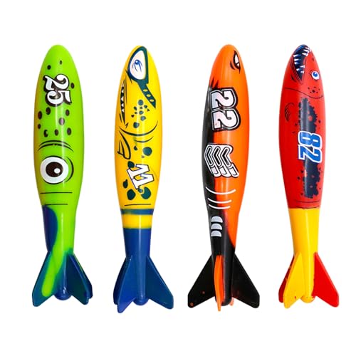4 Stück Tauchen Torpedo Tauchspielzeug für Kinder ab 5 6 7 8 9 10,Schwimmbad Spielzeug,Unterwasser Pool Spielzeug Wasserspielzeug für Jungen Mädchen Kinder Sommer Geschenk Tauchen Lerne Training 4 Stück Tauchen Torpedo Tauchspielzeug für Kinder ab 5 6 7 8 9 10,Schwimmbad Spielzeug,Unterwasser Pool Spielzeug Wasserspielzeug für Jungen Mädchen Kinder Sommer Geschenk Tauchen Lerne Training