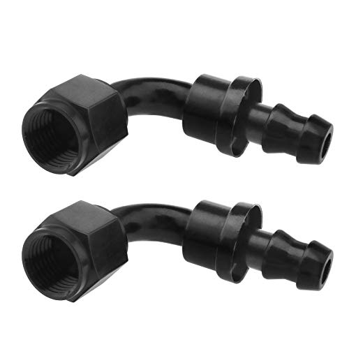 Creative-Idea 2pcs Empalme de Combustible Adaptador sin inserción de 90 Grados para tubería an-6 Cover