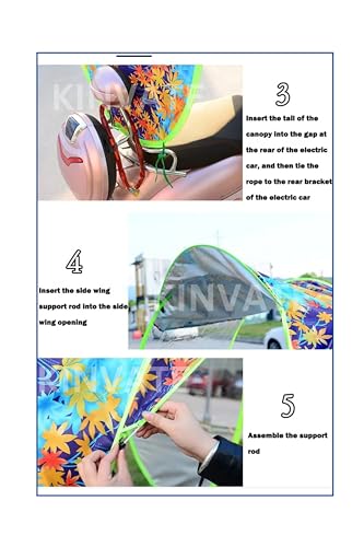 Image of KINVATE Motorcycle Canopy for Universal Motorbikes and Scooters, Bike Umbrella Stand,Universal Fit, Foldable, Bike Umbrella,Protection from UV and Rain,Including It's Fitting Parts (Pink Colour)