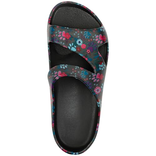 Image of GreaterGood Positively Inspired Womens Slide Sandals Lightweight Cushioned Slip On Comfortable Shower Shoes Quick Dry Durable, Beach, Pool, Travel, Walking Casual Slides Footwear
