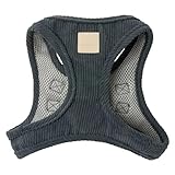 FuzzYard Life Corduroy Step in Dog Harness | Size S | Stylish Premium Corduroy Design in Slate Grey Perfect for Everyday Walks