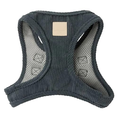 FuzzYard Life Corduroy Step in Dog Harness | Size S | Stylish Premium Corduroy Design in Slate Grey Perfect for Everyday Walks